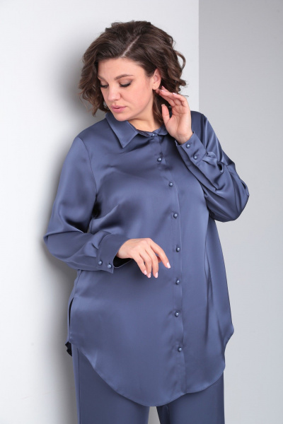Блуза, брюки Pocherk 2-030 синий - фото 7