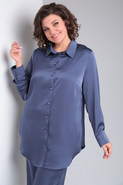 Блуза, брюки Pocherk 2-030 синий - фото 5