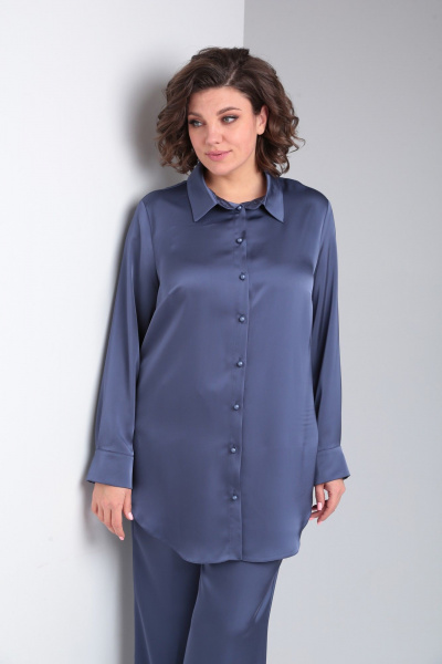 Блуза, брюки Pocherk 2-030 синий - фото 4