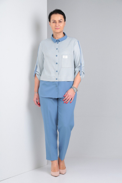 Блуза, брюки ZigzagStyle 455 голубой - фото 1