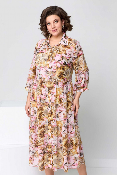 Платье Асолия 2664 бежево-розовый - фото 7