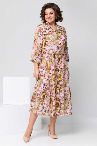 Платье Асолия 2664 бежево-розовый - фото 1