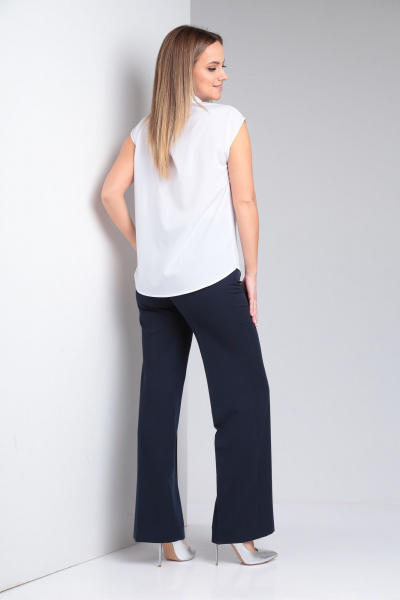 Блуза, брюки, жакет Lady Line 567 синий-белый - фото 4