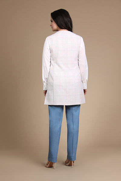 Блуза, брюки, жилет Alani Collection 692 светлый - фото 2