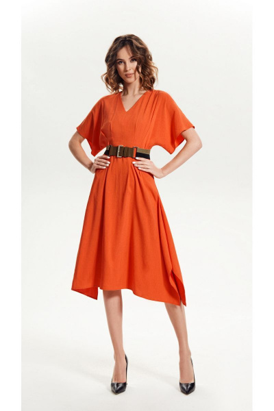 Платье VLADINI 4157 оранжевый - фото 1