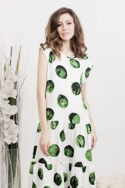 Платье Achosa 999 зеленые шары - фото 1