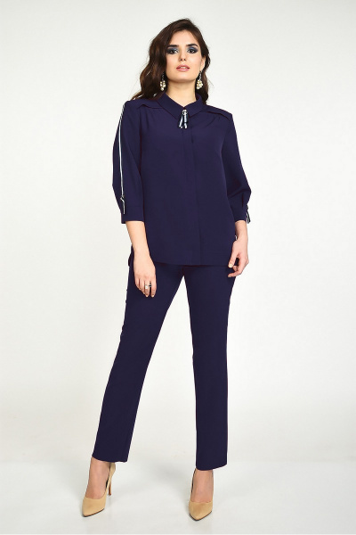 Блуза, брюки ELGA 12-536 темно-синий - фото 1