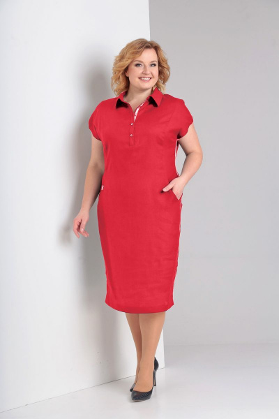 Платье Диомант 1404 красный - фото 1
