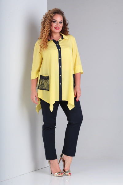 Блуза, брюки Danaida 1812 желтый+синий - фото 4