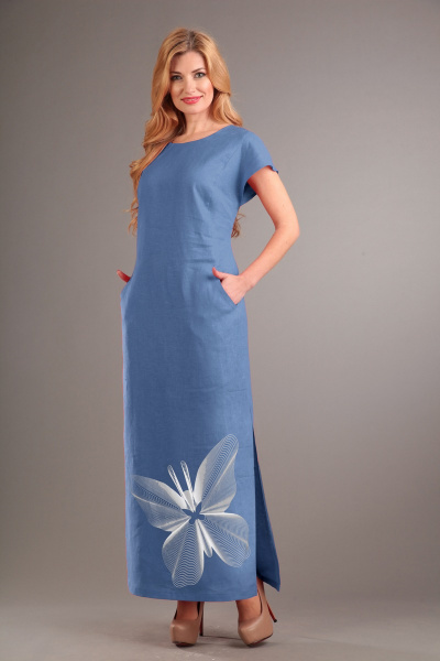 Платье Диомант 1090 голубой - фото 1