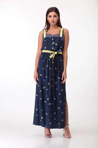 Платье ANASTASIA MAK 710 синий+бабочки - фото 1