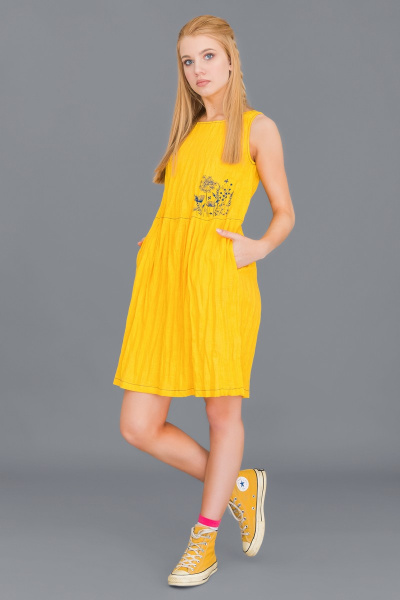 Платье Ружана 324-2 желтый - фото 2