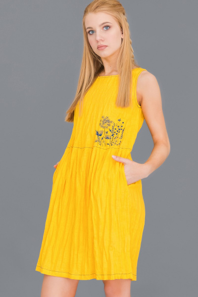 Платье Ружана 324-2 желтый - фото 1