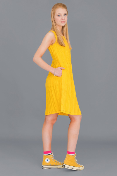 Платье Ружана 324-2 желтый - фото 4