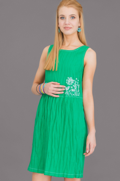 Платье Ружана 324-2 зеленый - фото 1