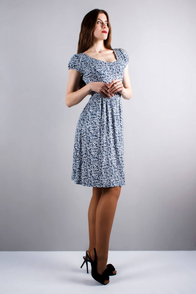 Платье Mita ЖМ721 белый+синий - фото 3