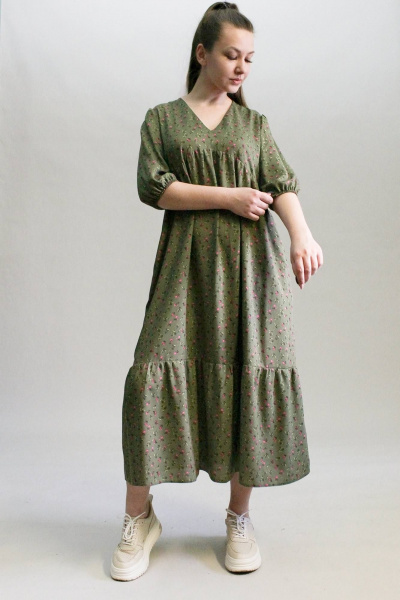 Платье Arisha 1283-1 изумрудный - фото 8
