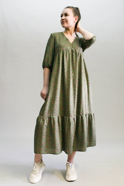Платье Arisha 1283-1 изумрудный - фото 4