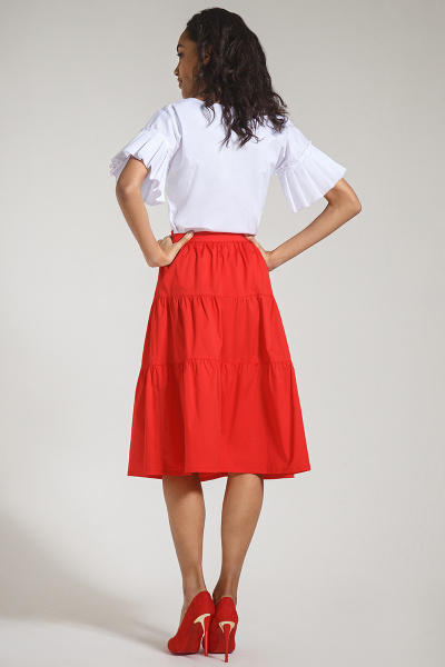 Блуза, юбка DeVita 776 белый+красный - фото 2