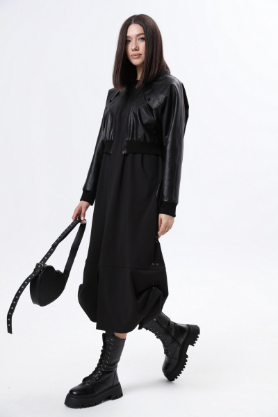Куртка, платье LM М60 черная_кожа - фото 10