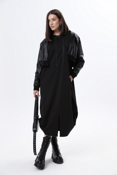 Куртка, платье LM М60 черная_кожа - фото 8