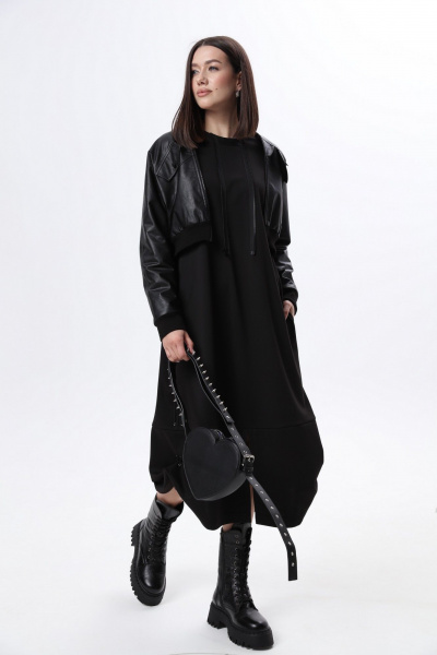 Куртка, платье LM М60 черная_кожа - фото 7