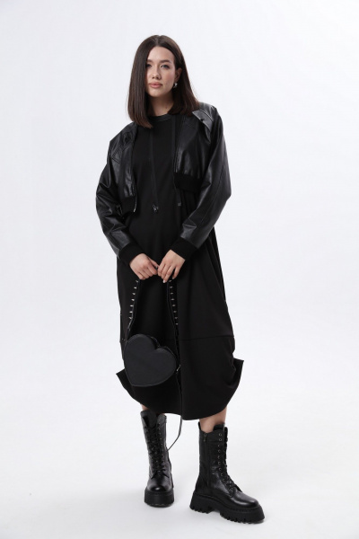 Куртка, платье LM М60 черная_кожа - фото 6