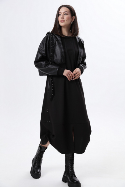 Куртка, платье LM М60 черная_кожа - фото 5