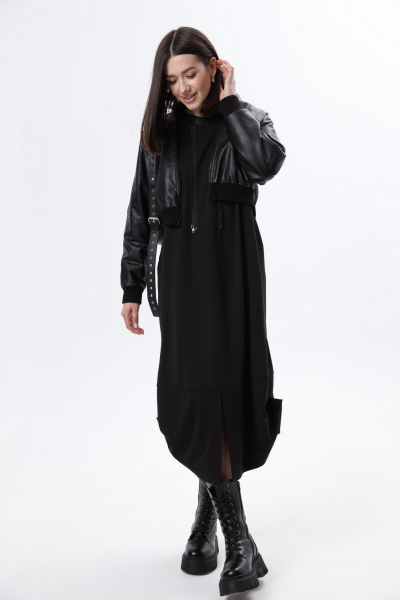 Куртка, платье LM М60 черная_кожа - фото 4