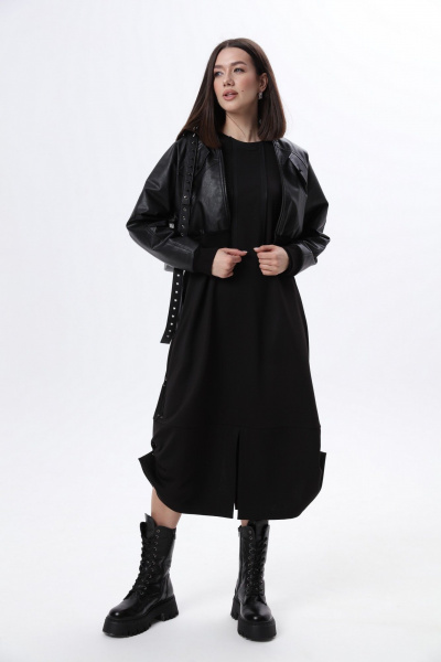 Куртка, платье LM М60 черная_кожа - фото 3