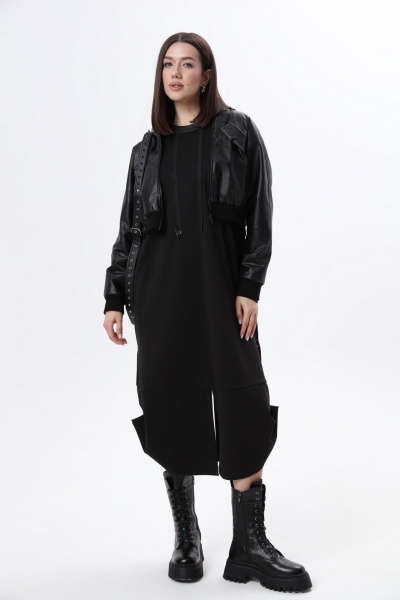 Куртка, платье LM М60 черная_кожа - фото 2