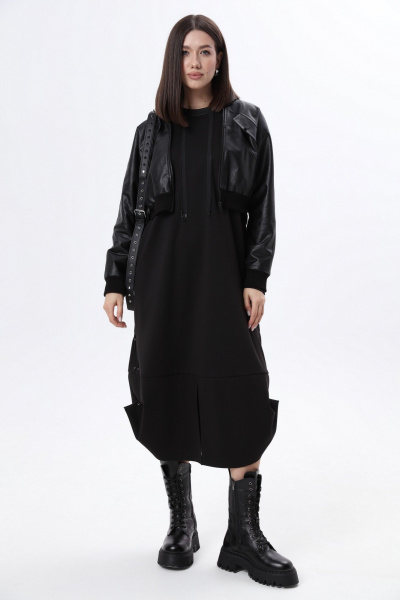 Куртка, платье LM М60 черная_кожа - фото 1