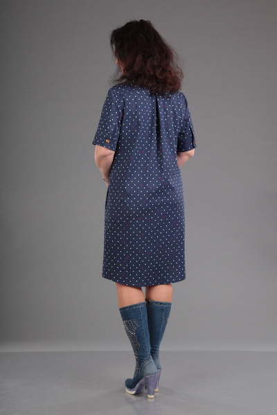 Платье VIA-Mod 353 темно-синий+квадраты - фото 2