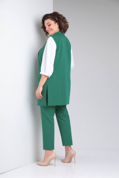 Блуза, брюки, жилет TVIN 7689 зеленый - фото 4
