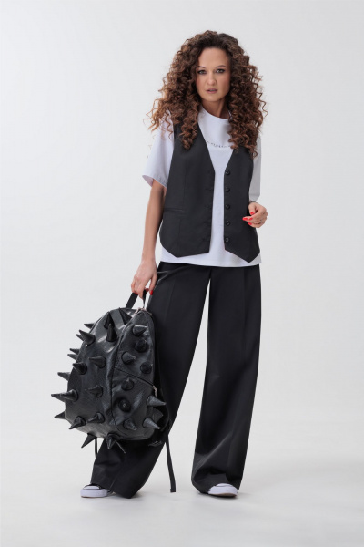 Брюки, жилет, футболка ElPaiz 1029 черный_и_белый - фото 2