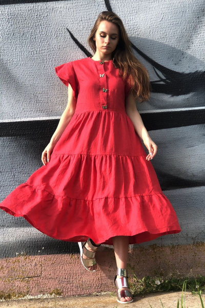 Платье Pavlova 054 красный - фото 2