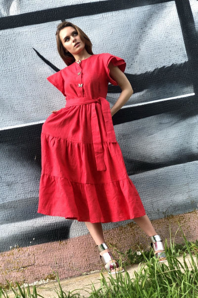 Платье Pavlova 054 красный - фото 1