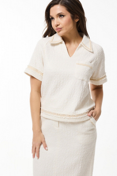 Блуза, юбка Mislana 1070 белый+кремовый - фото 8