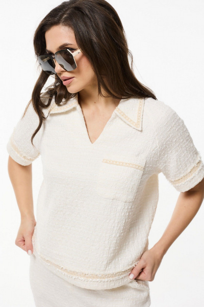 Блуза, юбка Mislana 1070 белый+кремовый - фото 5