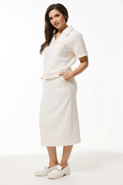 Блуза, юбка Mislana 1070 белый+кремовый - фото 4