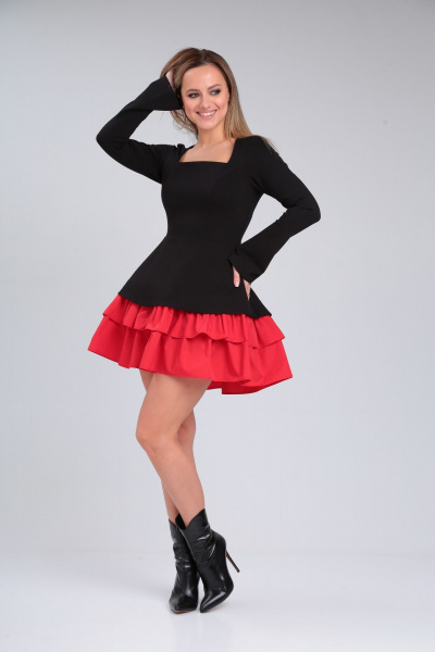 Платье Immi 2041 черный-красный - фото 4