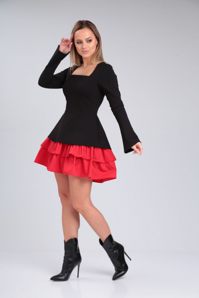 Платье Immi 2041 черный-красный - фото 3