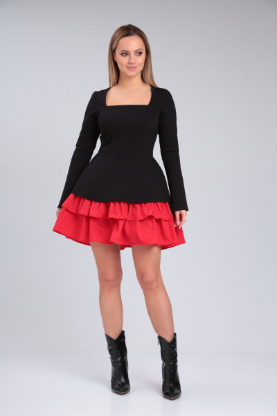 Платье Immi 2041 черный-красный - фото 1