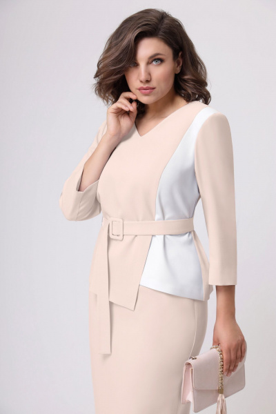 Блуза, юбка Мишель стиль 1067-6 пудра - фото 10