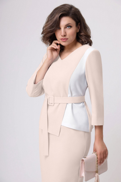 Блуза, юбка Мишель стиль 1067-6 пудра - фото 4
