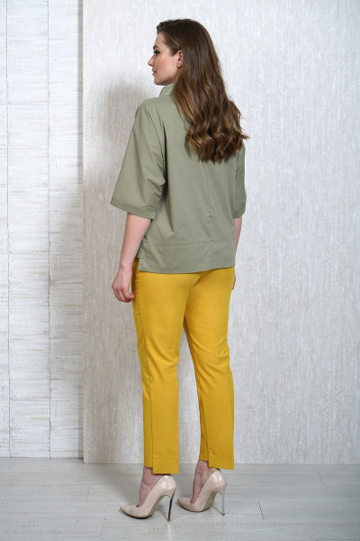 Блуза, брюки Белтрикотаж 6684 олива-горчица - фото 4