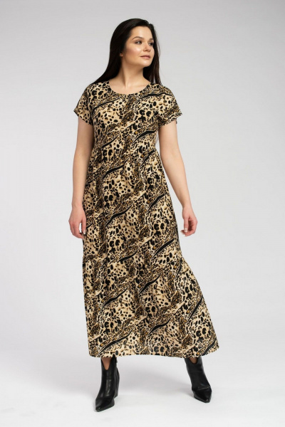Платье FASHION CENTRE В-3539 черно-песочный - фото 1