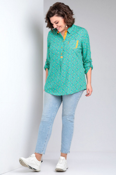 Блуза Таир-Гранд 62424 зеленый - фото 4