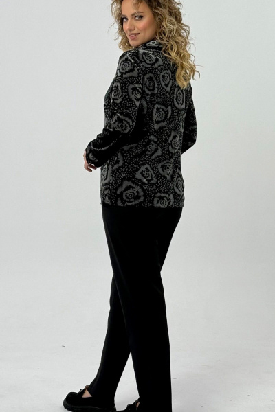 Блуза Condra 16236 черно-серый - фото 4