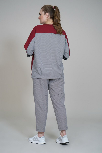 Блуза, брюки Белтрикотаж 4298 бордо+серый - фото 5